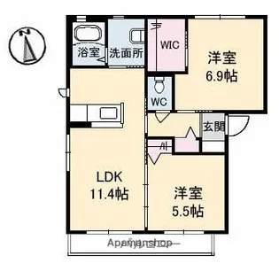 ヴィラージュ C【2階】の間取り