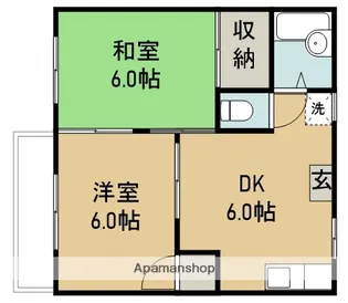 コーポラス戸手【203号室】の間取り