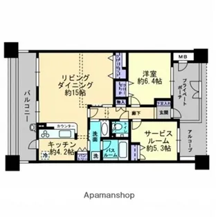 アーバンビュー緑町公園ツインタワー【11階】の間取り