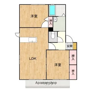 テシマヤードB棟【202号室】の間取り