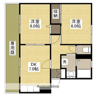 ファミール宝【1階】の間取り