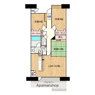 フローレンス宝町グランドアーク【6階】の間取り