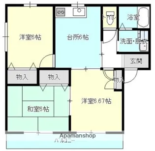 レジデンスアイD【201号室】の間取り