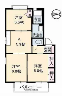 ハイネス駅家南 A棟【2階】の間取り