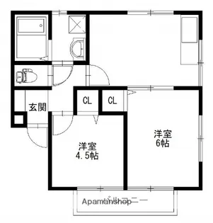 ハーモニー七日市B【102号室】の間取り