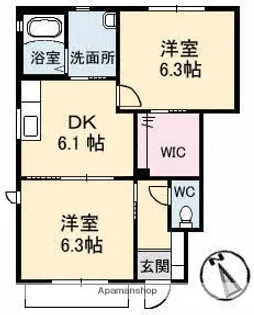 ルミナスキタヤマ【1階】の間取り