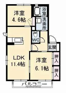 フィグタウン2 I棟【1階】の間取り