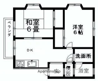 コーポサンフラワーA【202号室】の間取り