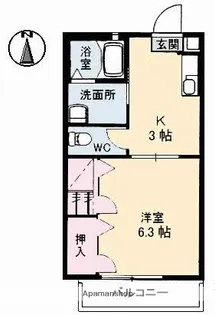 シャーメゾン新湯野【2階】の間取り