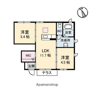 サントークA棟【102号室】の間取り