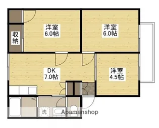 コーポアサヒC【202号室】の間取り