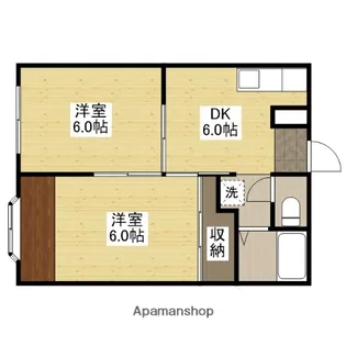 メゾンエスポアB【203号室】の間取り