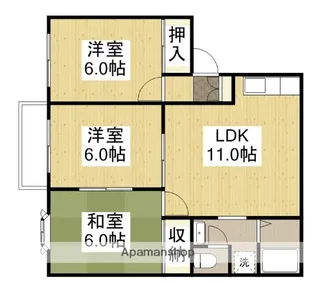 ゆめタウン・ヴィヴィC【201号室】の間取り