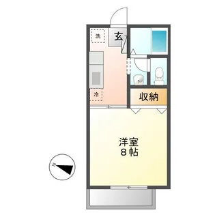 ビーライン川南 A棟【2階】の間取り