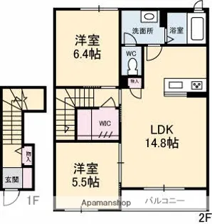 アーバンヒルトン【2階】の間取り