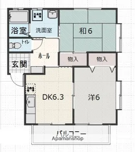 小笠原ハイツB棟【102号室】の間取り