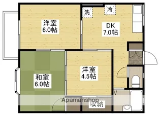 パレス・ナカシマ新涯【2階】の間取り