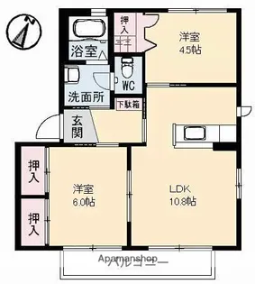 ハミングバード G棟【101号室】の間取り