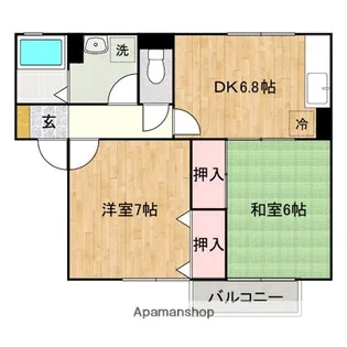 コーポWada B棟【2階】の間取り