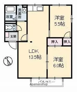 サンハイツ幕山 A棟【1階】の間取り