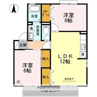 ビラ芳翠 B棟【1階】の間取り