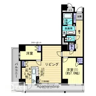 フローレンス福山ローズタワー【601号室】の間取り