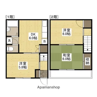 コンフォートハイツ1【E号室】の間取り