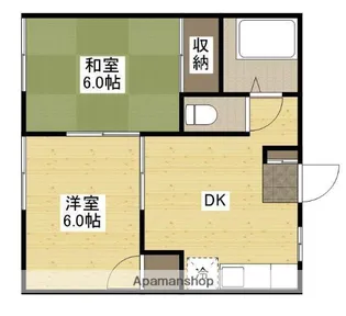 春日サンハイツB【202号室】の間取り