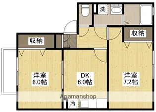サンスタレ新涯Ⅵ B【2階】の間取り