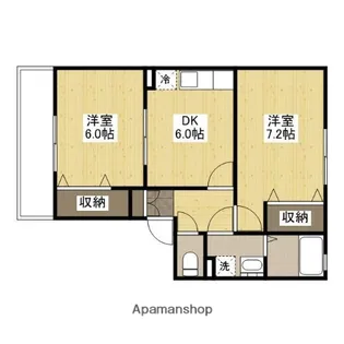 サンスタレ新涯ⅥB棟【101号室】の間取り