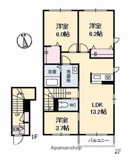 シャーメゾングレイトフルⅡ【2階】の間取り