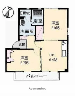 バリュージュ B棟【2階】の間取り