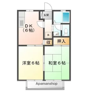 レイクサイド黄葉【102号室】の間取り