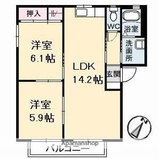 グランシード加藤B【2階】の間取り