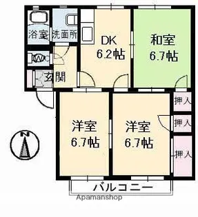 ディアス羽原 A棟【1階】の間取り
