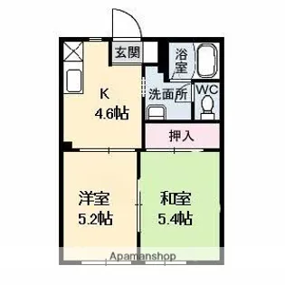 コーポやすらぎ【1階】の間取り