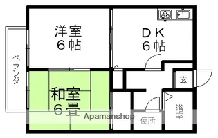 ビーラインアワネB【203号室】の間取り