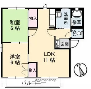 ディアスSUN D棟【2階】の間取り