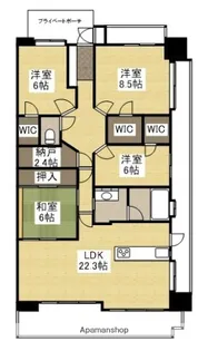 フローレンス西桜町グランドアーク【803号室】の間取り