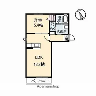 ベルソー【2階】の間取り