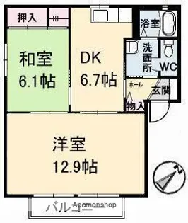 フォーレスODA B棟【2階】の間取り