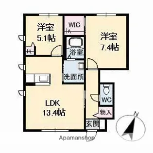 シャーメゾン B棟【1階】の間取り