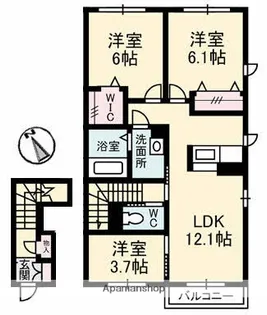 グランドール川口C棟【2階】の間取り