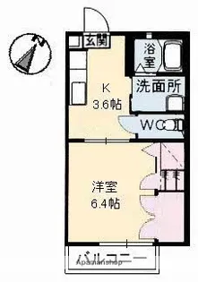 グリーンルーフ沖野上【1階】の間取り