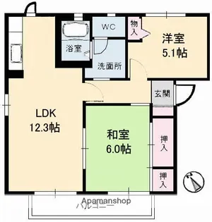ローズタウン 2番館【1階】の間取り