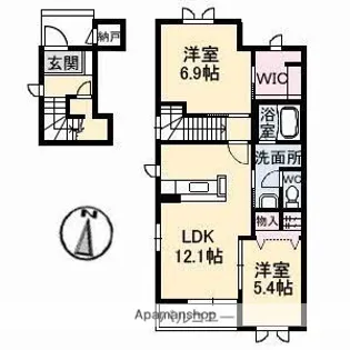 シャーメゾン神辺 A【2階】の間取り