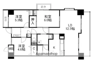 ヒューマンズ野上【10階】の間取り