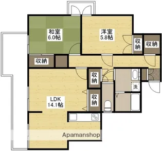 太湖新苑【406号室】の間取り