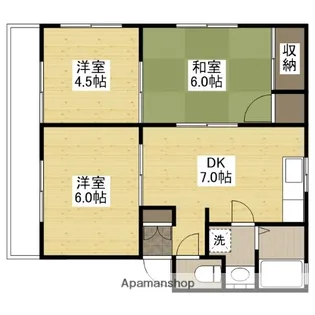 ルージュRS三原明神【2階】の間取り