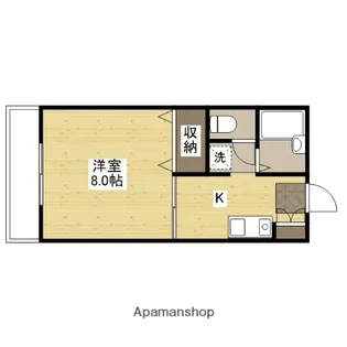 ハイツ南蔵王【205号室】の間取り